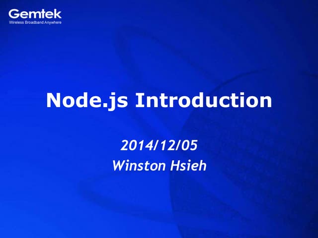 Introduction to Node.js