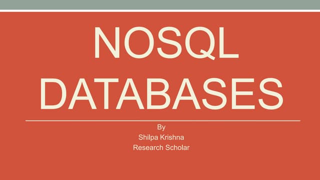 Introduction to nosql | NoSQL databases
