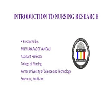 INTRODUCTION TO NURSING RESEARCH