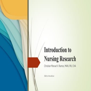 Lecture Introduction to Nursing Research