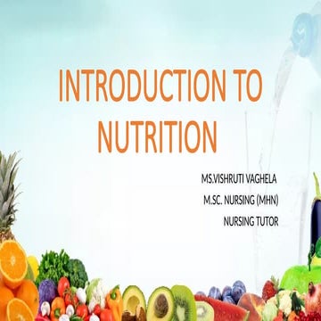 Introduction to Nutrition | PPTX