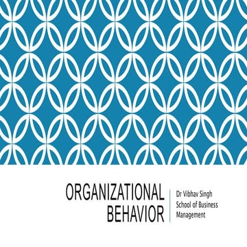 Introduction to organizational behavior (OB)