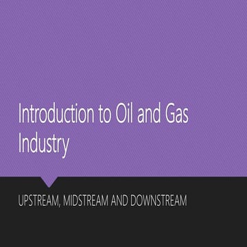 Introduction to oil and gas industry