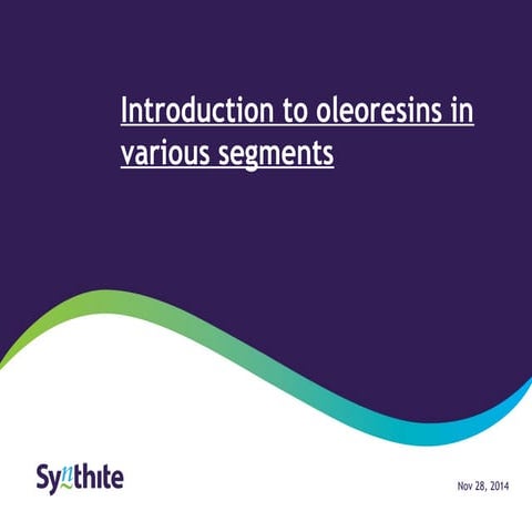 Introduction to oleoresins in various segments