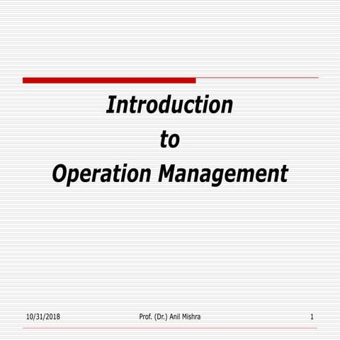 Introduction to om 1st