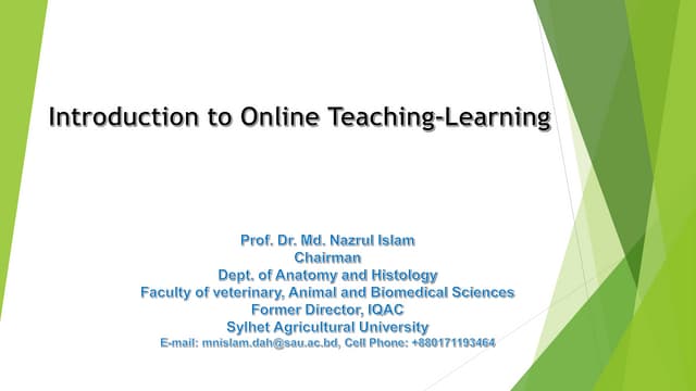 Introduction to Online Teaching-Learning
