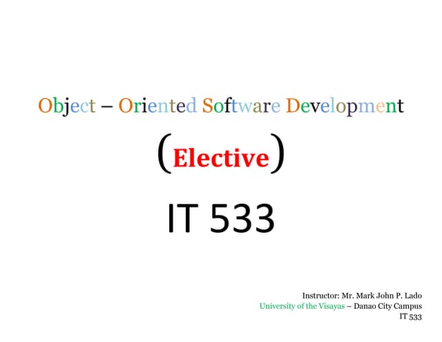 Introduction to oop (object oriented programming)