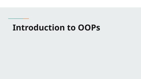 Object Oriented Programming | PPT