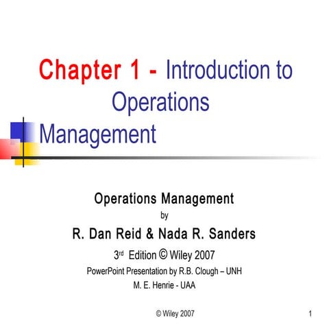 Introduction to operation management by internet
