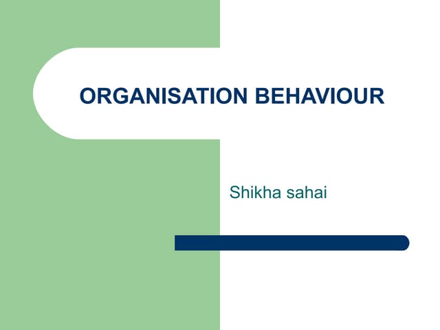 Introduction to organisation behaviour
