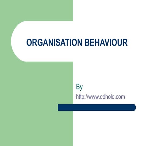 Introduction to organisation behaviour