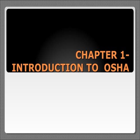 Introduction to osha