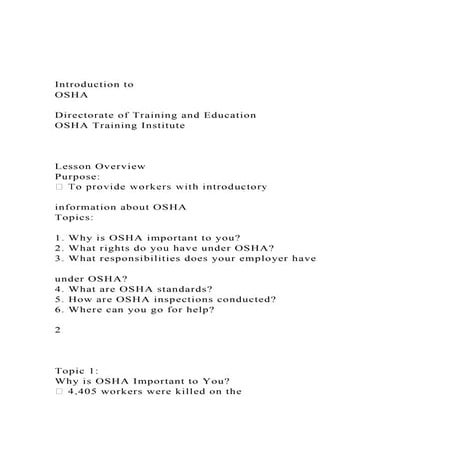 Introduction to OSHA Directorate of Training and Educati.docx