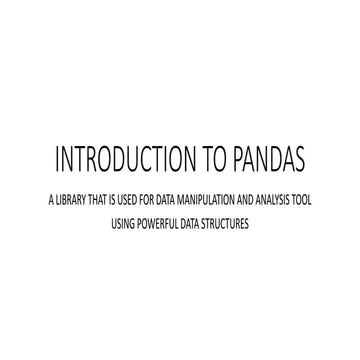 Introduction to pandas | PPTX