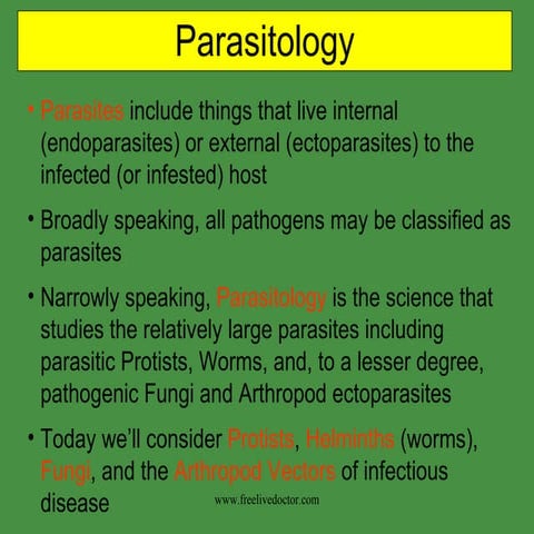 Introduction To Parasitology