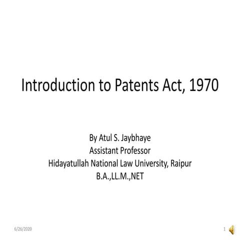 Introduction to patents