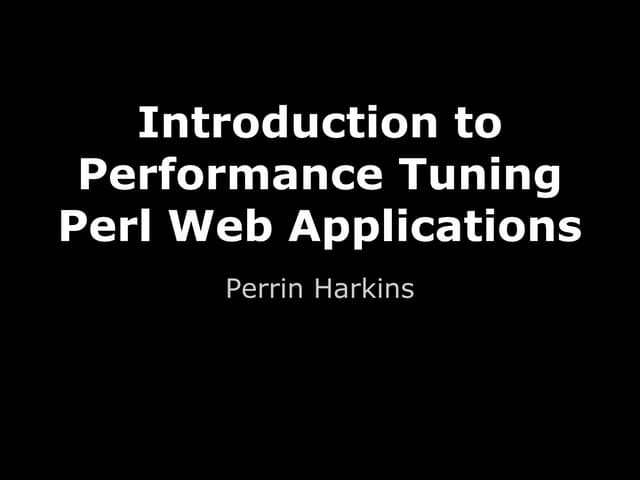 Introduction to performance tuning ...