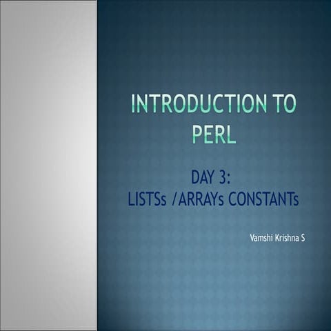 Introduction to perl_lists | PPT