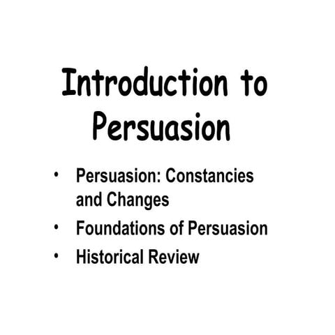 Introduction to persuasion