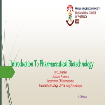 Introduction to pharmaceutical biotechnology as per PCI syllabus