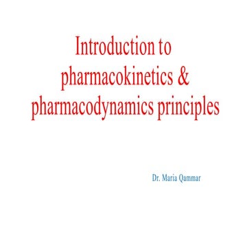 introduction to pharmacokinetic and pharmacodynamic principles