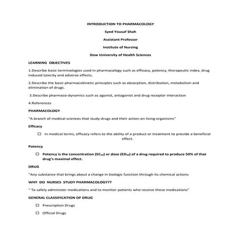 INTRODUCTION TO PHARMACOLOGY.docx