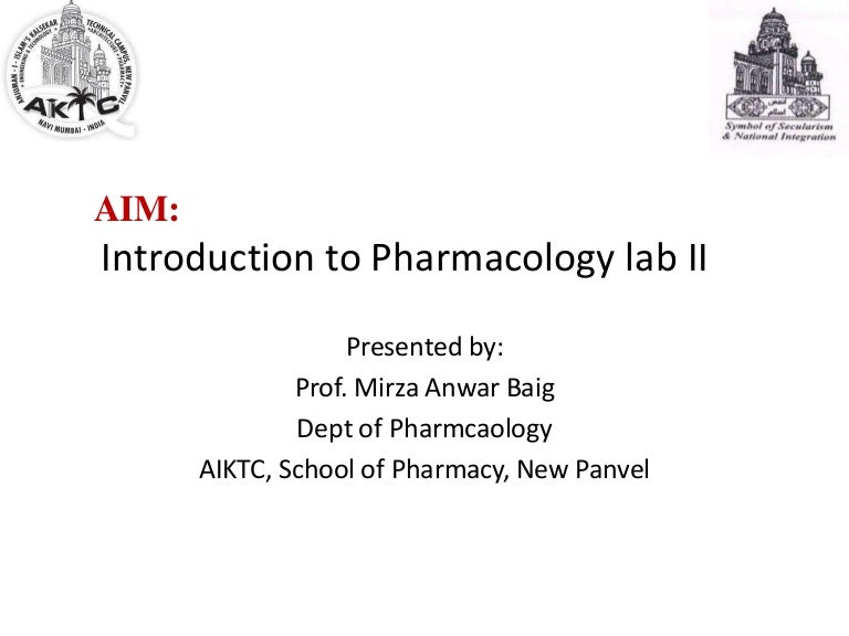 Introduction to pharmacology lab ii