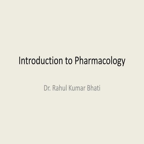 Introduction to pharmacology