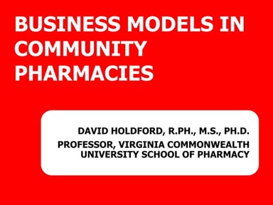 Introduction to pharmacy business models