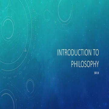 Introduction to Philosophy of a human pe