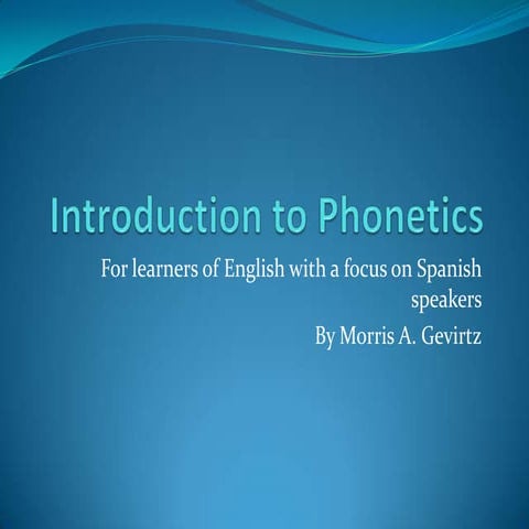 Introduction to phonetics | PPT