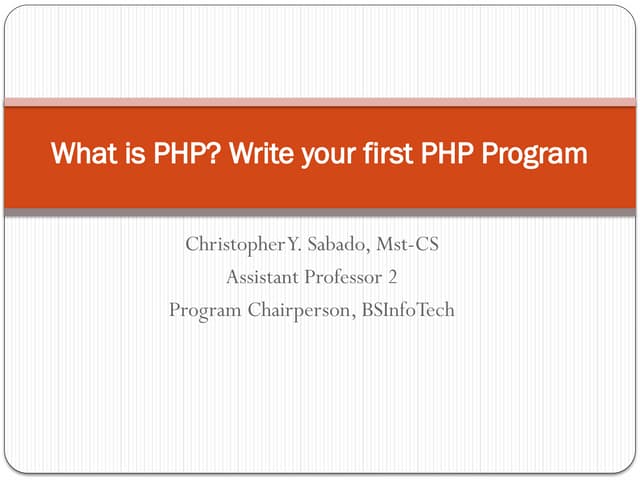 Introduction to PHP from Beginning to End