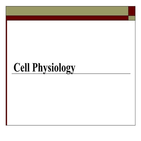 Introduction to physiology lecture