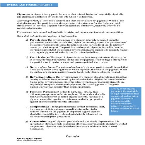 Introduction to pigments