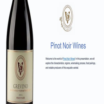 Introduction to Pinot Noir Wines | PPTX