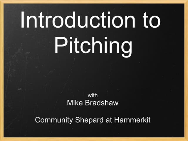Introduction to pitching