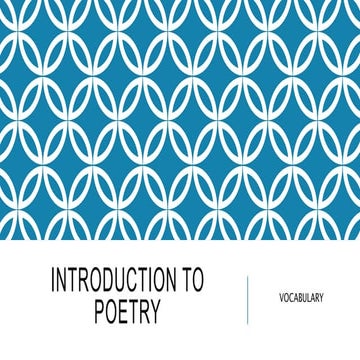 Introduction to poetry