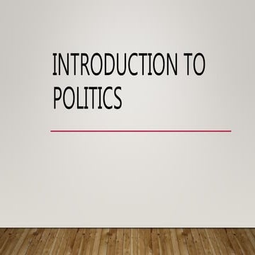 Introduction to politics