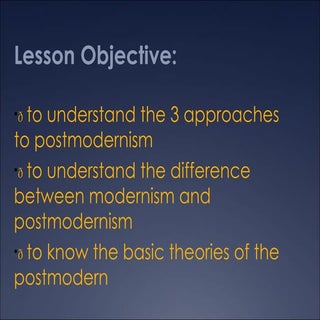 Introduction to post modernism