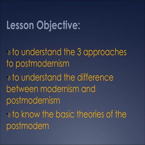 Introduction to post modernism