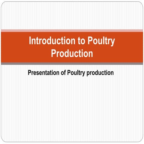 Introduction to poultry production