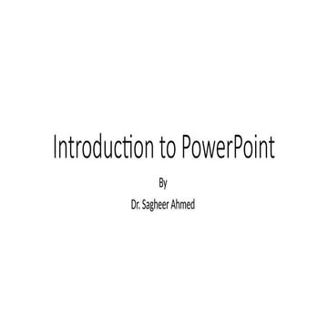 Introduction to PowerPoint MS Power point introduction option view main ...