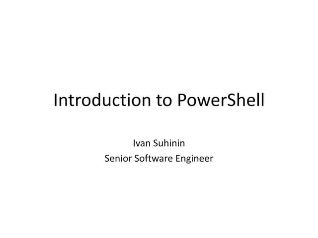 Introduction To Power Shell