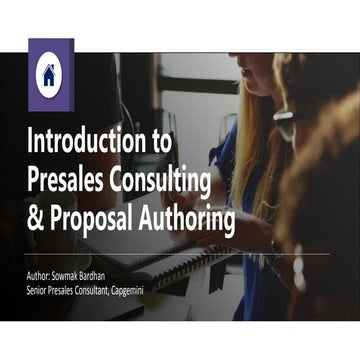 Introduction to Presales Consulting and Proposal Authoring