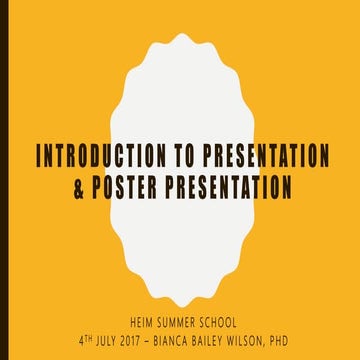 Introduction to presentation and poster presentation | PPTX