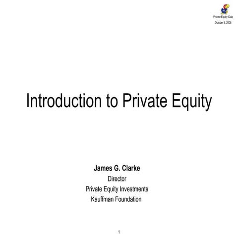 Introduction to private equity (2008)