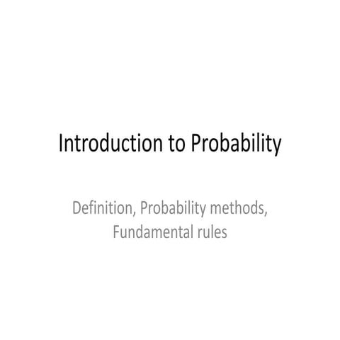 Introduction to probability