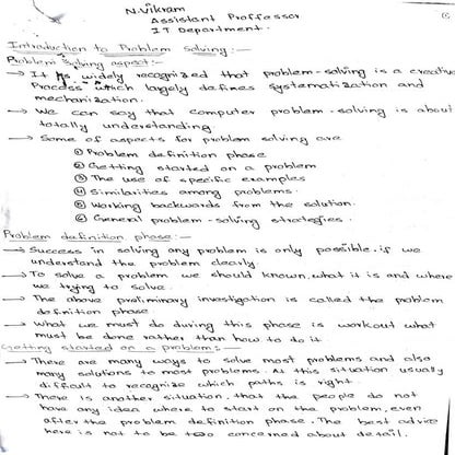 Introduction to problem solving