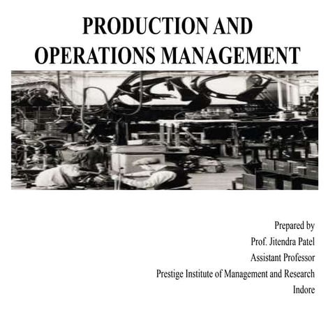 Introduction to production and operation management