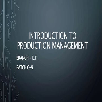 Introduction to production management
